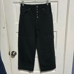 Gap Black High-Waisted Button-Fly Wide Leg Pants